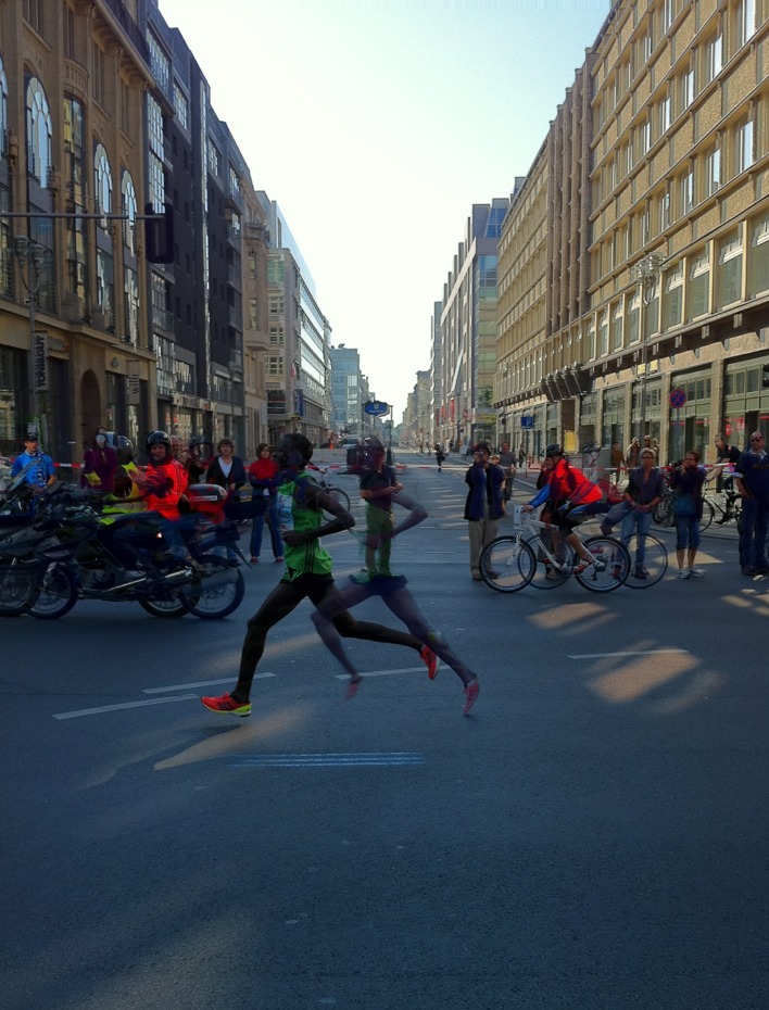 Check out this pic I took of the leader in the Berlin Marathon on my iphone!