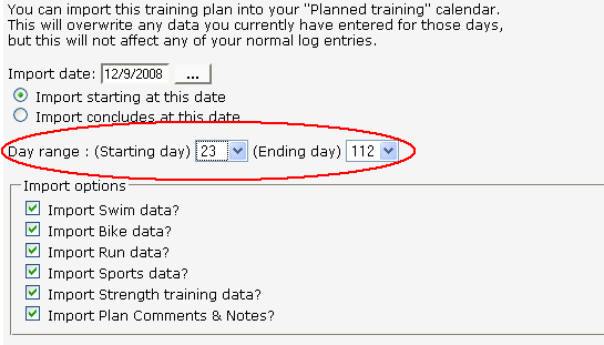 Import Plan Settings